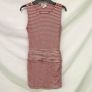 Max Studio Women’s Red and White Striped Midi Dress Size Small